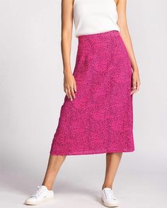 Tuck your favorite tee into this midi length skirt for an effortlessly cool look. Features slight a-line shape with a side zipper entry. Midi length. True to Size. Hand Wash. Score a breezy look with this plus size skirt, made for getaways and weekends with style on point PINK MARTINI Sahara Skirt in Hot Pink | Hot Pink | Skirts | Materials & Care Instructions: ['100% Polyester', 'Imported'] Versatile Midi Length Summer Bottoms, Versatile Midi Maxi Skirt For Spring, Versatile Midi-length Summer Bottoms, Comfortable Versatile Midi Skirt, Versatile Midi Skirt For Spring, Versatile Midi Length Skirt For Day Out, Versatile Midi Length Relaxed Skirt, Versatile Summer Midi Skirt, Versatile Midi Bottoms For Day Out