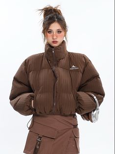 Size(cm) Length Shoulder Bust Sleeve S 48 55 118 55 M 49 56 122 56 L 50 57 126 57 Size: S M L Collar: stand collar Color classification: brown Year/Season: Winter 2022 Sleeve length: long sleeve Length: short Fall Outerwear With Stand Collar, Trendy Khaki Outerwear With Stand Collar, Fitted Brown Outerwear With Stand Collar, Casual Fitted High Neck Outerwear, Brown Stand Collar Outerwear For Cold Weather, Fitted Brown Turtleneck Outerwear, Fitted Brown Puffer Outerwear, Brown Turtleneck Outerwear For Fall, Solid Stand Collar Outerwear For Spring