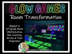 the glow games room is set up for children to play