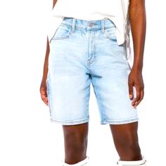 New Without Tags Just What You’ve Been Searching For! The Perfect Pair Carpenter Shorts Are Your New Go-Tos. These High Rise Denim Shorts Feature Slant Front Pockets, Working Back Pockets, Functional Belt Loops, And A Long Inseam. Complete With A Hammer Loop, Stacked Pockets, And A Zip-Up Button Front Closure. Pair This Piece With A Long-Sleeved Bodysuit And Platform Boots For A Cute, Casual Look. 99% Cotton 1% Spandex 11” Rise 9” Inseam Light Wash Jeans With Short Legs And Pockets, Trendy High Rise Light Wash Bermuda Shorts, Light Wash Cotton Bermuda Shorts With Straight Leg, High Waist Denim Bermuda Shorts With Pockets, Casual Blue Denim Bermuda Shorts, Blue Denim Cutoff Bermuda Shorts, Medium Wash Denim Bermuda Shorts With Pockets, Blue Denim Bermuda Shorts With Built-in Shorts, Denim Bermuda Shorts With Pockets In Medium Wash