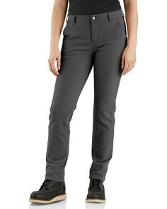 PRICES MAY VARY. Rugged Flex durable stretch technology for ease of movement Mid-rise; sits slightly below the waist Easy fit through the hip and thigh Utility pockets and loop Triple-stitched main seams Best Work Pants, Hard Working Women, Canvas Pants, Canvas Work, Carhartt Womens, Carhartt Pants, Slack Pants, Utility Pockets, Outdoor Pants