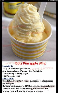 an ice cream sundae is shown with instructions