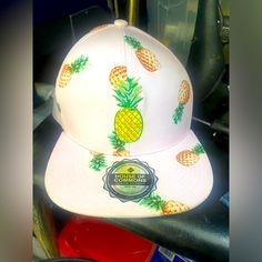 Brand New Nwt Clean Great Condition Snapback Hat, Snapback Hats, Yellow White, Pineapple, Color White, Brand New, Hats, Yellow, Women Shopping