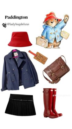 a bunch of different items that are on top of a white background with words reading paddington and lady bug deluxe