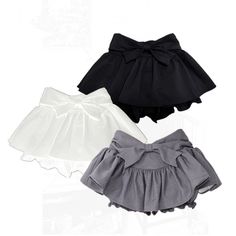 High Waist French Style Bow Skirt - Y2K Aesthetic ⋆ Kawaii Sale Cotton Flared Skort For Summer, Chic Cotton Mini Skirt, Chic Short Cotton Skirt, Party Skirt Bottoms In Cotton, Spring Party Skort In Solid Color, Cute Solid Color Summer Skirt, High Waist Cotton Party Skirt, High Waist Cotton Skirt For Party, Party Cotton Ruffled Skirt Bottoms