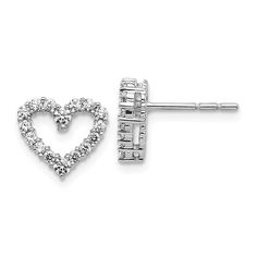 14k White Gold Diamond Heart Earrings Diamond Heart Earrings, White Gold Diamond Earrings, Gold Diamond Earrings, White Gold Earrings, White Earrings, Heart Earrings Studs, Fine Jewellery Earrings, Diamond Heart, Real Diamonds