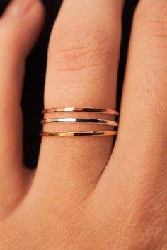 Thick Stacking Ring, Thick Rings, Thick Ring, Wire Ring, Wire Rings, Favorite Rings, Mixed Metals, Stackable Rings, Stacking Rings