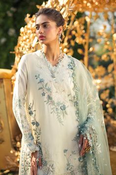 Brand: Sana SafinazProduct Code: L241-003A-3CVCollection: Sana Safinaz Summer Unstitched Luxury Lawn CollectionFabric: Lawn DESIGN DETAILS: Dyed + Emb Front On Lawn 1 Piece Dyed + Emb Schiffli Daman 2 Pieces Dyed + Emb Side Kali (L+R) On Lawn 2 Pieces Dyed + Emb Neck On Organza 1 Piece Dyed + Emb Floral Bunches On Organza 2 Pieces Dyed + Emb Daman Border On Organza 1 Meter Dyed + Emb Sleeves On Lawn 4 Pieces Dyed + Emb Back On Lawn 1.15 Meters Dyed + Emb Dupatta On Poly Net 2.5 Meters Dyed + Emb Dupatta Pallu Patti On Poly Net 2 Meters Dyed Pants On Lawn 2.5 Meters DISCLAIMER:* Lining, Laces, and Tassels are not included in unstitched variants.* Embellishment items in stitched outfits are subject to market availability.* Product color may vary due to photographic lighting or your device se Designing Blouse, Marriage Clothes, Junk Kouture, Haldi Photoshoot, Eid 2024, Simple Suits, Dyed Pants, Batik Print Dress, Dupion Silk Saree