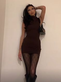 2. Fashion: #fashion, #style, #outfitinspiration, #beauty Collared Bodycon Dress Outfit, Dark Fall Outfits Casual, Going Out Dress With Boots, Red Mini Dress With Boots, Boston Club Outfit, Winter Graduation Outfit Guest, Dark Feminine Dress Short, Fancy Meal Outfit, Flirty Date Night Outfits