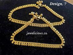 Gold Polished Anklets (Leg Chains)- D-5 to D-7 Premium Quality. Handcrafted with golden pearls and unique designs. Its suitable for all festive occasion's. All leg chains are suitable for  small ,medium to large legs. a pair of leg chains. Design no. 5-size 28 cm - available               no- 6 size 26.5 cm - sold              no. 7  size 27.5 cm - available Elegant Gold Anklets For Festive Occasions, Elegant Gold Festive Anklets, Gold Temple Jewelry Anklets As Gift, Gold Anklets With Latkans For Wedding, Festive Gold Anklet As Gift, Festive Gold Anklets For Gifts, Elegant Festive Anklets As Gift, Festive Gold Anklets Perfect For Gifts, Elegant Festive Anklet For Gift