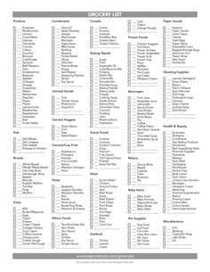 the grocery list is shown in black and white, with gray trimmings on it