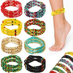 PRICES MAY VARY. Sufficient Quantity: you will receive 8 pieces of these ankle bracelets for women, including a variety of colors; The rich quantity can not only meet your daily use and replacement needs, but also enable you to share with your family and friends Bohemian Multilayer Design: this anklet for women adopts the Bohemian style and multilayer design, so you can wrap it around your ankles layer by layer; It is suitable for summer, and wearing it can show your beautiful ankles, make your Multicolor Beaded Anklets For Festivals, Bohemian Beaded Anklet Bracelet For Festivals, Traditional Beaded Bracelets For Summer Beach, Bohemian Multicolor Anklets With Colorful Beads, Bohemian Multicolor Beaded Anklets, Multicolor Beaded Festival Anklets, Traditional Beaded Bracelets For Summer, Multicolor Ankle Wrap Bracelets For Beach, Summer Festival Ankle Wrap Beaded Bracelets