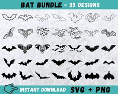 bat bundle for halloween svg and png