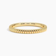 Jade Trau Esthética Wedding Ring - 18K Yellow Gold. Soft fluted forms oscillate across the surface of this modern band adding a hint of architectural flair to a timeless, romantic design. Pair with satin finish or diamond-accented bands to create a personalized and chic stack. 
 
 Jade Trau adds a signature spin on classic diamond staples, crafting designs timeless enough to evolve with you and unique enough to make a statement. Luxury Formal Bands With Open Band, Luxury Open Band Formal Bands, Luxury Formal Open Band Rings, Modern Diamond Cut Bands For Formal Occasions, Modern Formal Bands With Diamond Cut, Modern Stackable Rings For Formal Occasions, Modern Formal Diamond Cut Bands, Timeless Open Band For Formal Occasions, Modern Open Band For Formal Occasions