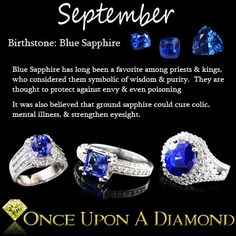 an advertisement for sapphire rings with the words, one upon a diamond