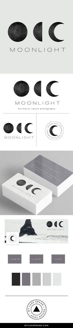 some type of black and white logos with different colors, shapes, and font options