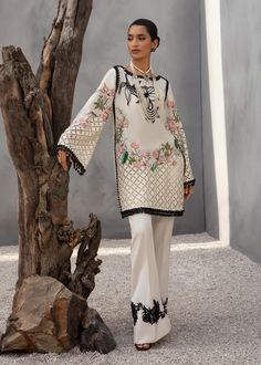 Mystical – Saira Shakira Bonanza Satrangi, Saira Shakira, Monochromatic Design, Pakistani Designer Suits, Pants Fabric, Embroidered Border, Boutique Dress Designs, Fancy Dress Design, Women Formals