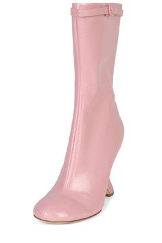 Mid-calf sculpted wedge platform boot with buckle detail Fits true to size. Slightly narrow. Measurements taken from size 7 4" Heel, 0.25" Platform 9.5" Shaft, 11" Leg Opening Synthetic Upper, Synthetic Lining, Synthetic sole Zipper closure Pink Heel Boots, Platform Boots, Platform Wedges, Mid Calf, Wedges, Size 7, Buckle, Zipper, Stars