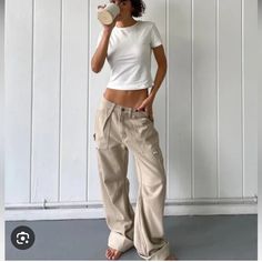 Miami Vice Pants Beige Us Size 4, Brand New Never Worn Beige Pants Aesthetic, Beige Cargo Pants, Tan Cargo Pants, Miami Vice, Mode Inspo, Mode Inspiration, Princess Polly, Aesthetic Clothes, Fashion Inspo Outfits