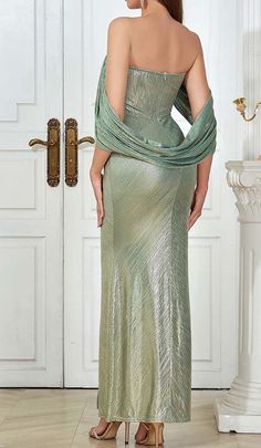 Shimmer and shine all night long in this metallic GREEN off-shoulder maxi dress. Luxe fabric cascades gracefully down your frame while the slim ribbons straps flirtatiously accentuate your shoulders and décolletage. Glide into any special occasion looking like a million bucks. Gentle Dry Clean Only Colour may vary due to lighting on images. The product images (without model) are closest to the true colour of the product.Item runs true to size chart and is cut to suit our size chart. Please refer Maxi Dres, Midi Pencil Dress, Shimmer And Shine, Sparkly Dress, Satin Maxi, Denim Mini Dress, Satin Maxi Dress, Denim Details, Draped Fabric