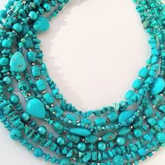 Turquoise Bib Statement Necklace Gift for Women Stone - Etsy Elegant Turquoise Necklace With Colorful Beads, Turquoise Necklace With Dangling Beads For Gift, Unique Turquoise Necklaces With Faceted Beads, Elegant Multi-strand Turquoise Necklace Gift, Elegant Multi-strand Turquoise Gemstone Necklace, Elegant Turquoise Beaded Necklace With Gemstone Beads, Elegant Turquoise Necklace With Polished Beads For Gift, Elegant Turquoise Necklace With Polished Beads As Gift, Elegant Turquoise Necklace With Faceted Beads