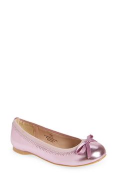 A stretchy topline brings comfort to a bow-trimmed ballet flat that’s great for any wardrobe. Synthetic upper and lining/rubber sole Imported Gift Kit, Diy Kits Gift, Pink Light, Nordstrom Store, Free Gift Wrapping, Ballet Flat, Chanel Ballet Flats, Curator Style, Salvatore Ferragamo Flats