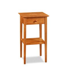 Simple Shaker nightstand with one drawer, shelf, and tapered legs, in cherry wood, from Maine's Chilton Furniture Co. Classic Bedroom Furniture, Contemporary Bedroom Sets, Minimalist Furniture Design, Phone Table, Drawer Dimensions, Shaker Furniture, Beautiful Crafts, Wood Bedroom Furniture, Night Stands