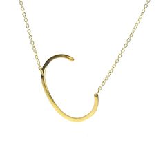 Savvy Cie Jewels - 14k Yellow Gold Plated Stainless Steel - Lobster Clasp - Approx. 1.1" L X 0.63" W - Inital C - Necklace Length: 16” + 2” Extender Bronze Chain Necklace, Cuban Link Necklace, Celestial Necklace, Sterling Silver Initial, Gold Statement Necklace, Initial Pendant Necklace, Letter C, Cz Pendant, Evil Eye Pendant