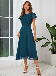 JJ's House No Chiffon Lace Midi Scoop Fall Spring Summer Winter A-line Yes Peacock S Height:5.7ft(174cm) Bust:33.5in(85cm) Waist:26in(66cm) Hips:36in(91cm) Dress. #JJ's House #No #Chiffon #Lace #Midi #Scoop #Fall #Spring #Summer #Winter #Aline #Yes #Peacock #S #Dress Wedding Guest Dress Fall Short, A Line Dress Wedding Guest, Classy Knee Length Dresses, Winter Formal Dresses For Teens Modest, Modest Formal Dresses Knee Length, Midi Wedding Guest Dress With Sleeves, Party Dresses Modest, Modest Midi Dress Formal, Midi Chiffon Dress