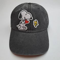 A brand new high quality embroidered cap hat with a buckle strap closure. Valentines Day Snoopy, Chicken Cat, Military Cap, Snoopy Woodstock, Patch Hat, Embroidered Cap, Navy Marine, Army & Navy, Embroidered Caps