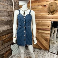 Button Front Denim Dress 99% Cotton 1% Spandex Small- Bust 16” Waist 14” Length 32” Hips 17” Medium- Bust 17” Waist 15” Length 33” Hips 19” Large- Bust 18” Waist 16” Length 34” Hips 20” * All Are Measurements Taken With The Item Flat. Measurements Are Approximate. Denim Dresses With Button Closure For Day Out, Trendy Denim Blue Mini Dress With Buttons, Day Out Medium Wash Mini Dress With Buttons, Medium Wash Spring Dresses With Snap Buttons, Denim Blue Button-up Dress With Buttons, Trendy Dark Wash Mini Dress With Button Closure, Dark Wash Buttoned Summer Dress, Dark Wash Button Closure Summer Dress, Denim Button-up Dress With Snap Buttons