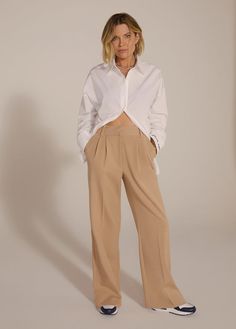 THE FAVORITE PANT SHORTIE | Favorite Daughter Neutral Pants With Welt Pockets For Business Casual, Classic Neutral Dress Pants For Work, Straight Leg Neutral Dress Pants For Office, Neutral Straight Leg Dress Pants For Office, High-waisted Neutral Dress Pants For Work, Classic Neutral Pants For Office, Neutral High-waisted Dress Pants For Work, Chic Neutral Bottoms For Business Casual, Beige Dress Pants With Welt Pockets For Office