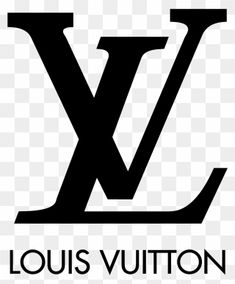 the louis vutton logo is shown in black and white, with an elegant font