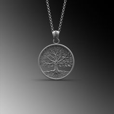 This expertly crafted SilverTree Of Life Yggdrasil Pendant necklace casts a spell of captivation on all those who wear it! A bold piece for anyone who loves Mythical Jewelry . Buy for yourself or give it as a gift for that special someone in your life! ★Item Details ◆ Material : 925K Sterling Silver ◆ Pendant Height : 1.37 inch x 3.5 cm ◆ Pendant Weight : 10 Gram ( without chain ) ◆ Bail Height : 0.39 inch x 1 cm ◆ Bail With : Suitable for up to  0.19 inch x 5.00 mm Chain ◆ Rolo Chain Thickness : 0.078 inch x 2 mm ◆ Rolo Chain Weight : 18 Inches - (45cm) = 4.50 Gr 20 Inches - (50cm) = 5Gr 22 Inches - (55cm) = 5.50 Gr 24 Inches - (60cm) = 6.05 Gr 26 Inches - (65cm) = 6.60 Gr 28 Inches - (70cm) = 7.12 Gr ◆ Foxtail Chain Thickness : 0.078 inch x 2 mm ◆ Foxtail Large Chain Weight :  28 Inches Tree Of Life Pendant For Jewelry Making, Symbolic Silver Jewelry With Laser Engraving, Symbolic Silver Laser Engraved Jewelry, Symbolic Laser Engraved Silver Jewelry, Nature-inspired Tree Of Life Round Jewelry, Nature-inspired Round Etched Jewelry, Symbolic Silver Tree Of Life Jewelry, Symbolic Silver Jewelry With Tree Of Life, Tree Of Life Jewelry For Jewelry Making