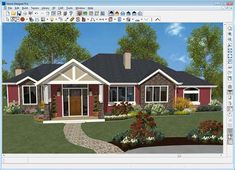 a computer rendering of a house with landscaping