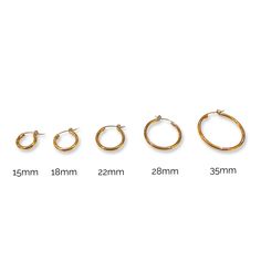 18k Gold Plated Hoop Earring Material: 18K Gold plated, Solid Titanium Filled **Model is wearing 28mm** Perfect everyday Gold Earrings, made with a thick plating of 18k Gold to ensure that your earrings stay shiny and are hypoallergenic. Simple click push down closure makes sure that your earrings stay on all day but are easy for you to put on and remove your self. I made these earrings with an extra long needle to ensure that there is enough room on your ears so that there isn't a tight squeeze Minimalistic Chic, Semi Precious Jewelry, Earrings Simple, Gold Price, Classic Gold, Precious Jewelry, Simple Earrings, Gold Hoops, Earrings Etsy