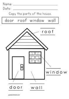 Parts of the House Worksheets Homeschool Classroom Setup, House Worksheet, Volume Math, English Worksheets For Kindergarten, Concept Model, Social Studies Worksheets, Phonics Kindergarten, Homeschool Classroom, Quote Template