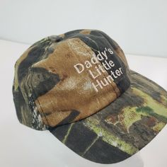 Jordan Lee Original Toddler Daddy's Little Hunter Camouflage Hat Snap-back Vintage FREE  RETURN    see rules FREE SHIPPING Vintage Jordan Lee Original Boys Daddy's little hunter camouflage hat snap-back Camo Size: Adjustable Toddler's / Hat Circumference inside is 18.5 inches. Cotton Blend By Jordan Lee Condition: Very Good Pre Owned Condition, No Stains, No Tears. CLEAN. Please See Photos For FULL Disclosure. Shipping: We do our best every day, to ship all orders within 24 hours, at times the s Hat For Kids, Camouflage Hat, Full Disclosure, Toddler Hat, Hats Snapback, Snap Backs, Kids Hats, Camouflage, Camo