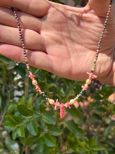 💎 Dive into the enchanting world of gemstones with this stunning Tourmaline Multi Coral Pink Pearl Natural Gemstone Necklace. 💎 Handcrafted with care, this unique necklace features a harmonious blend of vibrant tourmaline, delicate pink coral, and lustrous pearls.  Each gemstone is carefully selected to create a one-of-a-kind piece that exudes elegance and charm. Perfect as a statement accessory or a thoughtful gift for a loved one who appreciates the beauty of natural gemstones. Elevate your style with this exquisite necklace that embodies the beauty of nature. 🎁We offer fast shipping and guaranteed service. We also provide shipping with special gift packaging. 👗It will add elegance and difference to your daily use and on a special day. 👉Seeing our other products is just a click away Feminine Necklace, Natural Gemstone Necklace, Jewelry Elegant, Elegant Feminine, Unique Necklace, Pink Coral, Necklace Black, Pink Pearl, Friday Sale