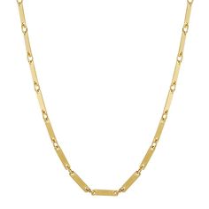 Achieve timeless style with this Sunkissed Sterling Bar Chain necklace. Click on this JEWELRY & WATCHES GUIDE to learn about fit, styles, materials and more! Achieve timeless style with this Sunkissed Sterling Bar Chain necklace. Click on this JEWELRY & WATCHES GUIDE to learn about fit, styles, materials and more! FEATURES Chain length: 18 in. Chain width: 3 mm Total weight: 8g Clasp: lobster-claw Metal: sterling silver Plating: rhodium, 14k gold Finish: polished Packaging: pouch Nickel free Siz Classic Necklaces With Adjustable Chain And Rectangular Shape, Classic Rectangular Metal Necklaces, Classic Rectangular Chain Necklace With Adjustable Chain, Timeless Gold Rectangular Necklace, Classic Metal Necklace With Paperclip Chain, Classic Necklaces With Adjustable Chain And Rectangular Links, Classic Necklaces With Rectangular Links And Adjustable Chain, Classic Rectangular Chain Necklaces, Packaging Pouch