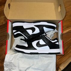 Nike Dunk Low Pandas White/Black Size 7 Women / 5.5 Men Size On Tag: 7 Woman Or 5.5 Men 100% Authentic Trusted Seller Carefully Shipped New In Original Packaging Never Used If You Have Any Questions Please Ask Before Purchasing! Sales Are Final And I Want Both Of Us Have A Good Experience. Custom Black And White Low-top Leather Sneakers, Custom Black And White Leather Low-top Sneakers, Black And White Low-top Leather Custom Sneakers, Casual Black And White Leather Custom Sneakers, Nike Custom Low-top Sneakers In Black And White, Nike Custom Black And White Low-top Sneakers, Nike Black Sneakers With Branded Heel Counter, Black High-top Skate Shoes With Branded Heel Counter, Black Low-top Custom Sneakers