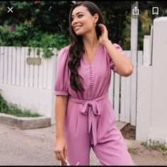 Nwt. Sold Out. Gabriella Jumpsuit Sz 2. Grape Color. Purple Jumpsuits And Rompers For Summer Workwear, Purple Summer Jumpsuits And Rompers For Work, Summer Purple Jumpsuits And Rompers For Work, Purple Fitted Jumpsuits And Rompers For Formal Occasions, Chic Purple Jumpsuits And Rompers For Work, Fitted Purple Jumpsuit For Formal Occasions, Fitted Purple Jumpsuits And Rompers For Formal Occasions, Elegant Pink Short Sleeve Jumpsuits And Rompers, Elegant Pink Short Sleeve Jumpsuit