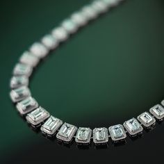 Immerse yourself in the timeless elegance of the Florence cobblestone Necklace, a signature piece from our distinguished Heirloom Collection. This necklace is an homage to the enchanting cobbled streets of Florence, Italy?a city that has captivated hearts and minds for centuries. Complementing each emerald solitaire is a halo of round pavé diamonds. With its blend of old-world charm and contemporary luxury, this necklace is a wearable narrative that transcends time and place. Luxury Emerald Cut Diamond Necklace For Formal Occasions, Luxury Emerald Cut Diamond Necklace For Formal Events, Luxury Baguette Cut Diamond Necklace, Luxury White Gold Baguette Cut Necklace, Formal Platinum Necklace With Emerald Cut, Luxury Jewelry Baguette Cut Gemstone, Luxury Baguette Cut Gemstone Jewelry, Luxury Silver Emerald-cut Diamond Necklace, Luxury Silver Emerald Cut Diamond Necklace