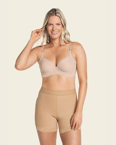 The secret to a sculpted look is here! This shaper short is made of our signature PowerSlim® firm compression fabric to sculpt your tummy and hips. It also has microfiber cutouts and specialty bands in the back for a butt-lifting effect. A microfiber inner layer offers all-day comfort. The mid-rise design of this shaper short gives you a little extra coverage for a streamlined look under clothes. The leg bands are made of our signature SmartLace®. *Runs small, please order at least 1 size up!* Full Coverage Compression Shapewear, Bra Friendly, Compression Shapewear With Bra-friendly Design, Bra-friendly Compression Full Coverage Shapewear, Beige Bra Friendly Shaping Shapewear, Bra Friendly Full Coverage Elastane Shapewear, Fitted Beige Shapewear, Bra Friendly, Supportive Full Coverage Shapewear With Built-in Shorts, Supportive Shapewear Shorts With Built-in Bra, Supportive Shapewear With Built-in Bra, Short Length