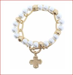 Set of 2, gold link and beaded charm bracelets Details: 8" round with 3/4" charm Color Locks, Gold Link, Wooden Cross, Charm Bracelets, Bumble Bee, Pearl Bracelet, Live Lokai Bracelet, Pearl Necklace, Opal