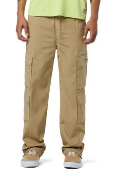 Literally covered in pockets, these cargo pants cut from cotton ripstop feature a touch of stretch and a drawstring in the waist for cinching a comfortable fit. Elastic/drawstring waist Front patch pockets; back flap-patch pockets; cargo flap-patch pockets Drawcord-toggle hems 96% cotton, 4% elastane Machine wash, tumble dry Imported Relaxed Fit Cargo Jeans With Elastic Waistband For Outdoor, Cotton Cargo Pants With Elastic Waistband For Outdoor, Cotton Cargo Pants With Elastic Waistband For Outdoor Activities, Khaki Cargo Jeans With Elastic Waistband, Cotton Parachute Pants With Elastic Waistband For Outdoor, Utility Cotton Cargo Pants For Outdoor Activities, Cotton Parachute Pants With Multiple Pockets For Outdoor, Cotton Parachute Pants With Multiple Pockets For Outdoor Activities, Relaxed Fit Cotton Cargo Jeans With Drawstring