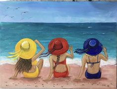 Surf Painting, Beach Art Painting, Mermaid Painting, Fancy Art, Girly Wall Art, Female Art Painting, Art Folder