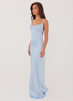 Formal Light Blue Dress, Formal Long Dresses Elegant, Long Light Blue Dress, Baby Blue Formal Dress, Light Blue Silk Dress, Light Blue Satin Dress, Year 10 Formal Dresses, Light Blue Dress Formal, Blue Satin Maxi Dress