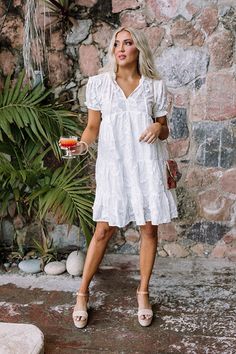 Church Clothes, Tassel Shorts, Airy Dress, Impressions Online Boutique, Church Outfits, Vow Renewal, V Cut, V Cuts, Babydoll Dress