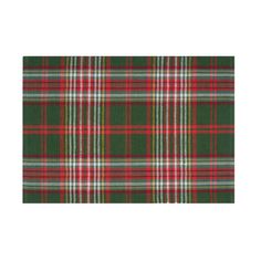 a green and red plaid rug